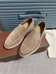Four-Season High-Top Mens Loafers Suede Slip-On Flat Casual Shoes Trendy Footwear Comfortable Breathable Rubber Outsole