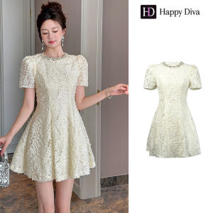 Happy Diva ชุดผู้หญิงชุดสีขาวชุดจีบชุดลําลองงานแต่งงานชุดปาร์ตี้อย่างเป็นทางการชุดจัดเลี้ยงชุดราตรี 21681
