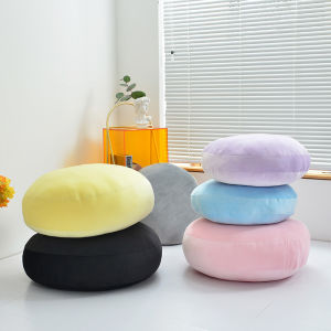 ที่รองศีรษะขนแกะสุดน่ารัก ที่นั่งสีพื้น ตกแต่งพิมพ์ลาย หมอนสำหรับนอนของเด็ก อุปกรณ์ตกแต่งห้องนอน ขนแกะ ทรงกลม