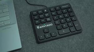 APAYADO | Apayado Ultra-thin Wired Membrane Numeric Keypad USB Silent Mini Number Pad One Key Quick Calculator Launch for Laptop Desktop