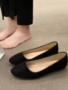 Spring & Fall K-style Pointed-Toe Fashion Flats Flats Womens Shoes Flat Heel Maternity Shoes Womens Single Shoes Work Shoes Plus Size Womens Size 41