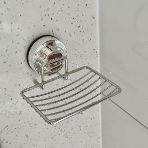 Stainless Steel Soap Holder Wall Mounted Bathroom Storage Rack Drainage Shelf No Drilling Required Suction Cup Soap Box