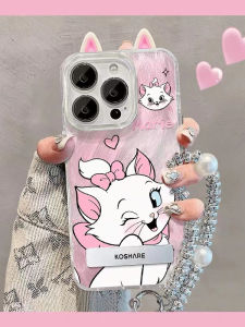 Ears Mary Cat Design Phone Case for Samsung S25Plus S24+S23/S22/S21FE Note20Ultra S10 9 8 Women Anti-Fall Silicone Protective Cover