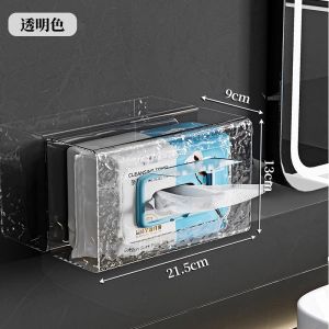 Wall-Mounted Toilet Paper Storage Box Wet Wipes Organizer Kitchen Towel Rack Bathroom Paper Holder Pure Color Chinese Style