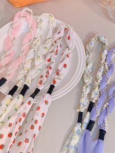 สาวดอกไม้ Hairband เพิร์ล Rhinestone Braided Anti-hair Loss ผม Tie ผีเสื้อ ดีไซน์ หวาน สไตล์เด็กอุปกรณ์เสริม