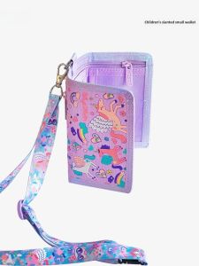 Cute Cartoon Kids Money Bag with Lanyard Small Childrens Wallet Lovely Toy for School Students Christmas Gift