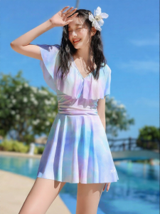 XTEP | Slimming Cover Belly Plus Size Beach Vacation One-Piece Swimdress