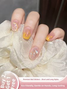 MONLEYTA | Wearable Nail Art Stickers Summer New Style Short Medium Long Ice Transparent Color French Design Finished Product Manicure