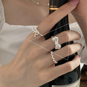 925 Sterling Silver Bowknot Ring For Women Hollow Out Extremely Fine Korean Sweet Romantic Jewelry Gift Dropshipping