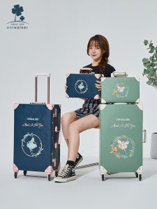 Uniwalker | Retro Password-Protected Leather Wheeled Luggage 20inch