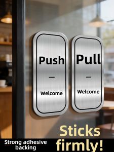 ZHICAIYOU | Customizable Stainless Steel Door Signs for Glass Push Pull Sign