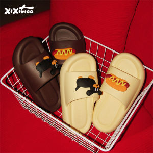 XIXITIAO | Dép Hài Hước Chủ Đề Đôi Chó Mùa Hè Chống Trượt Đế Mềm