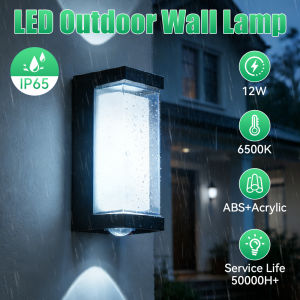 12W Dual-Sided Outdoor Wall Light IP65 Waterproof Warm White High Brightness 85-265V Wall Lamp for Porch Stairs Garden Patio
