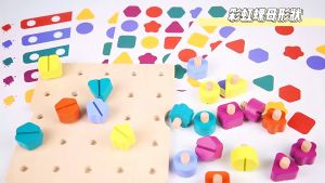 Mainan Edukasi Learning Pendidikan Untuk Anak-anak Wooden Shape Color Rainbow Nut Shape Screwdriver - Wooden Education Peg Toy - Mainan Edukasi Kayu Motorik Keterampilan tangan Montessori Obeng dan Mur
