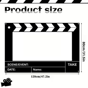 Movie Clapperboard Photo Booth Prop Film Frame Background Banner Hollywood Theme Party Movie Night Birthday Cinema Decoration