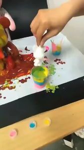 Bear Bearbrick DIY Fluid Colored Pigment Pendant Big Head Violent Bear for Handmade Couples Gift/Toys