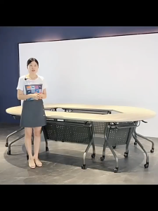 (Ready to use)Foldable Training Table with Wheels-Adjustable Height Mobile Desk for Office/Conference&Classroom (Easy to Move & Store)