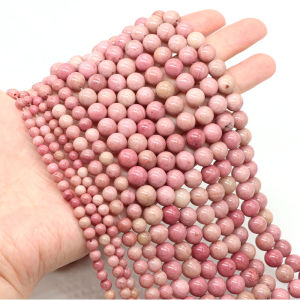 2/3/4/6/8/10mm Natural Pink Rhodonite Stone Beads Round Gemstone Loose Spacer Bead for Jewelry Making DIY Bracelet Necklace