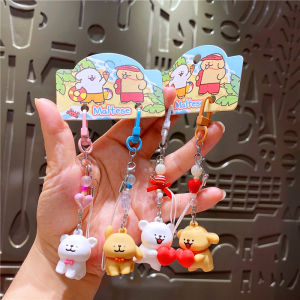 เคสโทรศัพท์รูปหมาและจมูกเล็กสีสันสดใสพร้อมหัวเข็มขัดกุญแจรูปหัวใจสำหรับคู่รักและเพื่อนหญิงที่อบอุ่นและน่ารัก