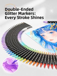 QITE | Dual Tip Dual Color Student & Kids Washable Non-Toxic No See-Through Soft Tip Marker Pen