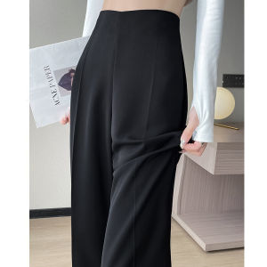 Black Casual Flared Pants for Women Summer Thin Loose Slimming High-End Dropped Leg Style Wide-Leg Pants