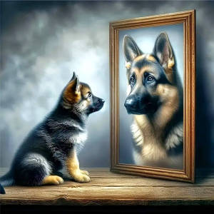 2025 New Arrival Cross Stich Dog Animal 11CT Needlework Printed Canvas Mirror Reflection Embroidery Kits