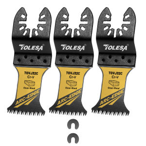 TOLESA 3Pcs Arc Edge Oscillating Saw Blades Set Japanese Tooth Oscillating Multitool Blades for Wood Plastic Clean Cutting