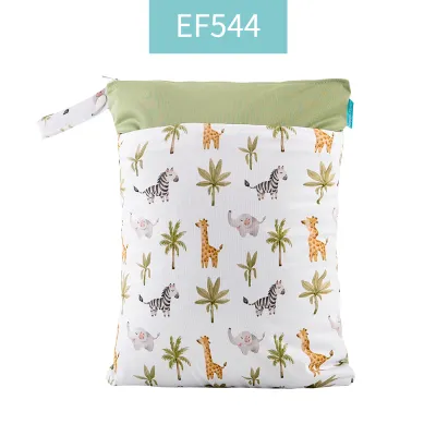 HappyFlute Printed 30*40CM Wetbag 2pocket With Handle Reusable Waterproof Cartoon Prints Wet Dry Diaper Bag