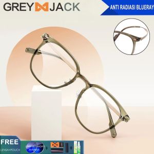 Grey Jack Kacamata Antiradiasi Blueray Korean Style Kotak Terbaru TR90 Lentur Bisa Minus Fashion Wanita dan Pria 9905