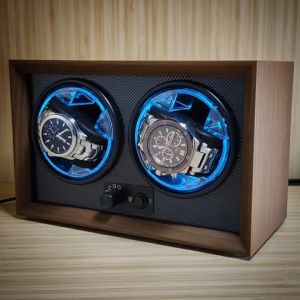 Watch Winder Box for Automatic Watches Double Winders Quiet Japanese Motor 5 Rotation Mode Luxury Gift Wood High-End