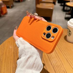 SinQui | Orange Anti-Fall Phone Case Soft Silicone Leather Compatible