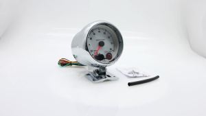 7 Color LED 95mm Tachometer with Silver Cup Holder Pointer Tacho Gauge 0-8X1000 RPM Meter for 4/6/8 Cylinder Gasoline Car 12V