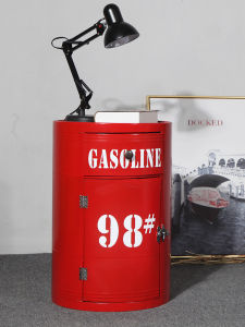 Industrial Style Oil Drum Iron Bedside Small Cabinet Bedroom Bedside Table Creative Decoration Metal Complete Storage Locker