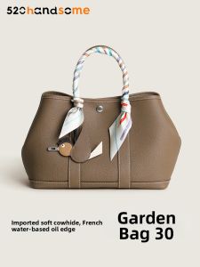 Handmade Wax Line Imported Leather Large Capacity Women Bag