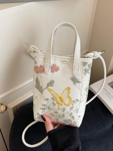 New 2025 Chinese Style Handbag Womens Single Shoulder Bag Youth Fashion Crossbody Bag Artistic Embroidery Soft PU Leather