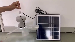 Solar Electric fan With Panel Ceiling Fan Portable Outdoor Solar Fan Light With Remote Control