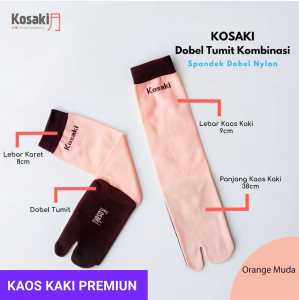 Kaos Kaki Muslimah Jempol Panjang Kaos Kaki Premium Dobel Tumit Dobel Nylon KOSAKI KOMBINASI-L PEACH