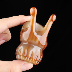 Cattle Horn Head Meridian Massage Stick Face Brush White Buffalo Lotus Head Therapy Device Beauty Tool Static Electricity Scalp Shampoo Comb