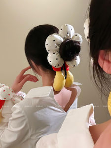 Fluffy Mickey Hair Ties Womens New 2025 Cute Plush Hair Bands Hair Bands Korean Style Fresh out Fashion Accessories