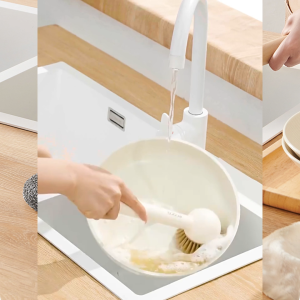 ECOCO Rotatable Long-Handled Brush (Hard Bristles / Steel Wire) - Sikat Panci & Lantai / Sikat Pembersih Multifungsi / Sikat Serat Keras & Baja / Sikat Dapur & Kamar Mandi / Sikat Serbaguna / Sikat Pembersih Rumah / Sikat Anti Karat