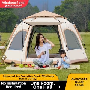 JIBUZHE | Instant Open Portable Foldable Windproof Sun Protection Thick Outdoor Tent