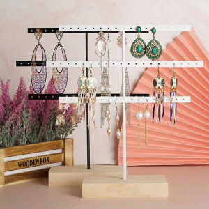 1PC wrought iron earring rack ear studs ear clip rack suitable for home earring storage jewelry store earring display black