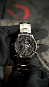 Jam Tangan Pria Alexandre Christie Chronograph AC 6323 MCBTBBA Black Dial  Stainless Steel Strap