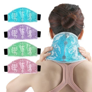 PVC Gel Bead Neck Ice Pack Reusable Plush Hot Cold Compress Bag Comfortable Portable Cooling Bag for Outdoor Camping Travel