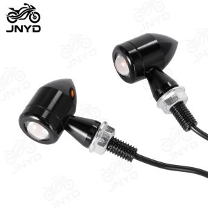 JNYD Motorcycle Turn Signals Mini LED Bullet Flasher Light Indicator Amber Lamp 8mm For Honda Yamaha Bobber Chopper Cafe Racer