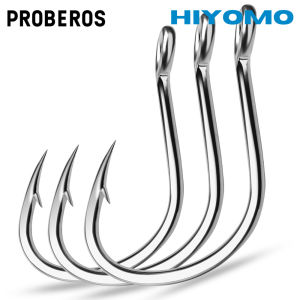 PROBEROS 10pcs Slow Jigging Assist Hooks Heavy Duty Single Fishing Hook 1/0 2/0 3/0 4/0 5/0 High Carbon Steel Barbed Pikee Hook Saltwater Boat Fishing Tackle KH13001