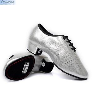 Latin Women Salsa Ballroom Soft Sole Breath PU Practice Dancing Shoes Heel 4CM Ladies Dance Sneakers