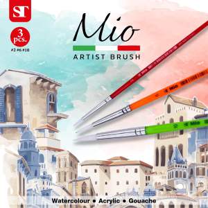 ST Mio Brush พู่กัน 3 ด้าม เบอร์ 2 6 10