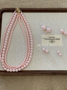 ต้น ฤดูใบไม้ผลิ ต่างหูสร้อยคอมุกดอกซากุระสีชมพูใหม่ หลากหลาย เรียบง่าย สไตล์เกาหลี ชุดเครื่องประดับสําหรับผู้หญิง