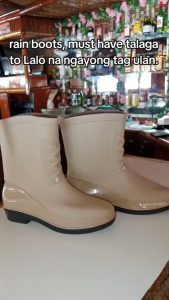 Womens Korean-Style Rubber Mid-Calf Rain Boots Anti-Slip Solid Color Non-Slip Sole Rainy Season Outdoor Wear Sizes 37-41 All-Match 0140523